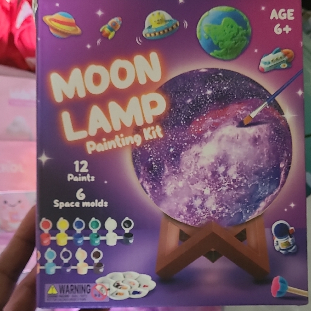 Moon Lamp Painting Kit with Purple and Brown Stand